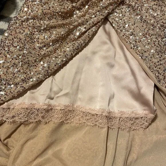 Jonathan Simkhai Speckled Sequin Wrap Dress in Gold
